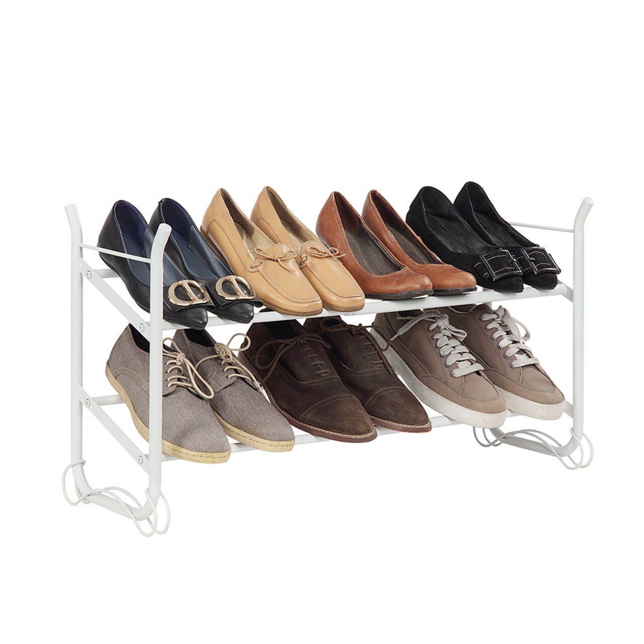 Expandable & Stackable 2-Tier Shoe Rack – Adjustable Shoe Organizer for Entryway, Closet or Bedroom